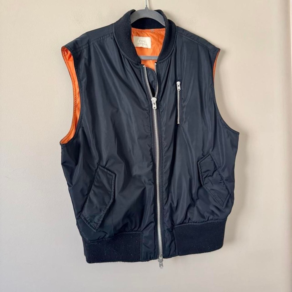 Fear of God Black Orange Zip Vest Collection One 2015-2016 Large Double zip